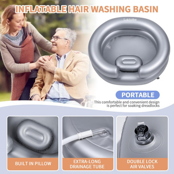 Inflable Portatil Grande Para El Lavado De Cabello Silvery 1