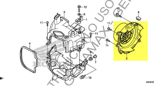Cobertor Ventilador Honda New Elite 125 Original Genamax 1