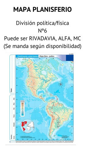 Mapa De América N°6 División Físico Político Escolares 1