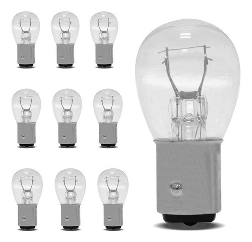 Kit 10 Lampadas Branca Automóvel 21w 12volts 2 Polos P21/5w 0