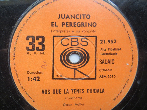 Juancito El Peregrino Vinilo Simple Cbs 21952 1