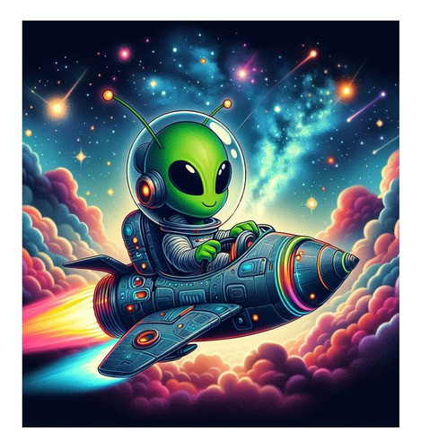 Vinilo 60x60cm Marciano Pilotando Nave Espacio M1 0