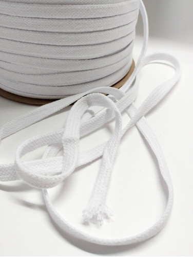 Cordon De Algodón Blanco Chato #2 Tubular Por 300 Metros 1