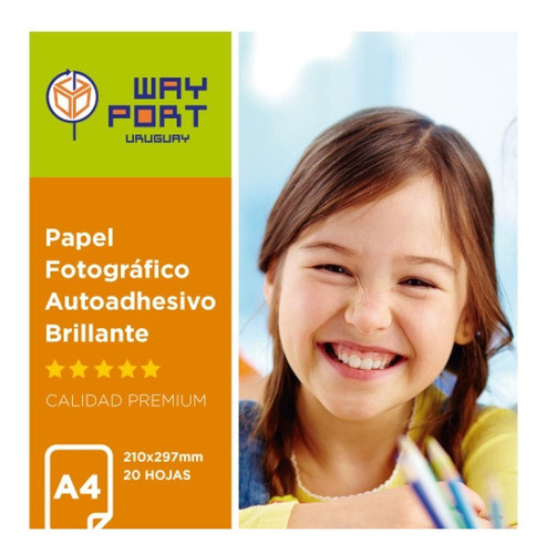 5 Paquetes Papel Adhesivo Foto A4 130g X 20 Hojas 0