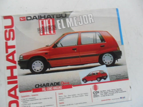 Antiguo Folleto Publicitario Daihatsu Charade No Manual 0
