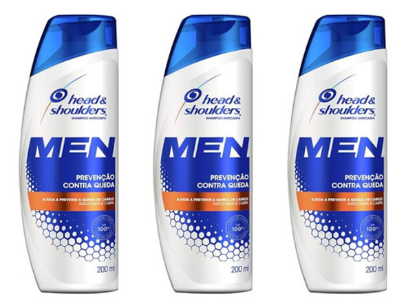 Head & Shoulders Queda Men Shampo Anticaspa 200ml (kit C/03) 0