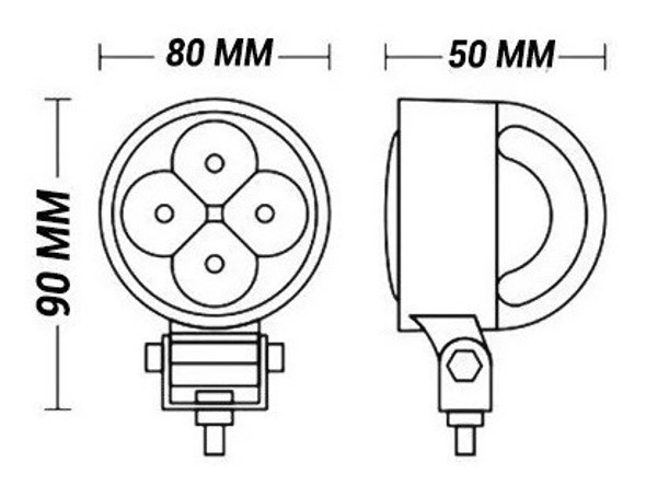 Faro Auxiliar Circular Redondo 4 Led 12w Off Road Auto Moto 1