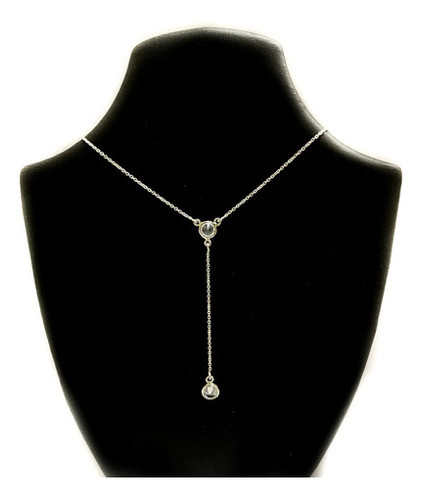 Collar Cadena Corbatero Con Piedra Cubic De Plata 925 0