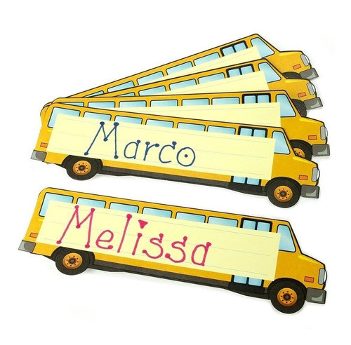 Hygloss Die Cut Name Plate School Bus (45560) Office 1