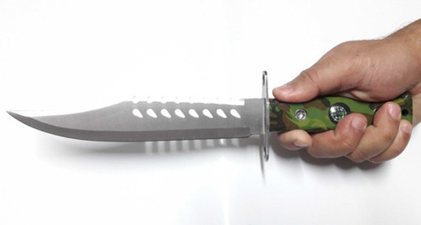 Cuchillo Táctico Eriso 33cm Mango Camuflado Funda Pasacinto$ 0