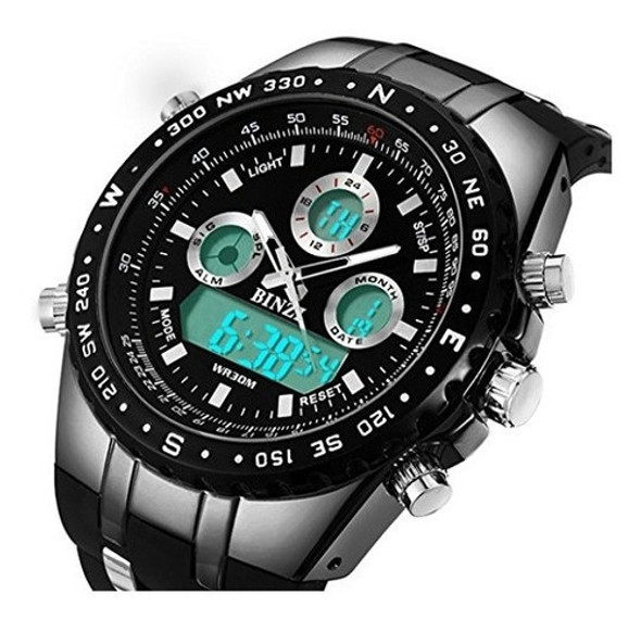 Reloj Binzi Dial Grande Impermeable Militar Digital P/hombre 0