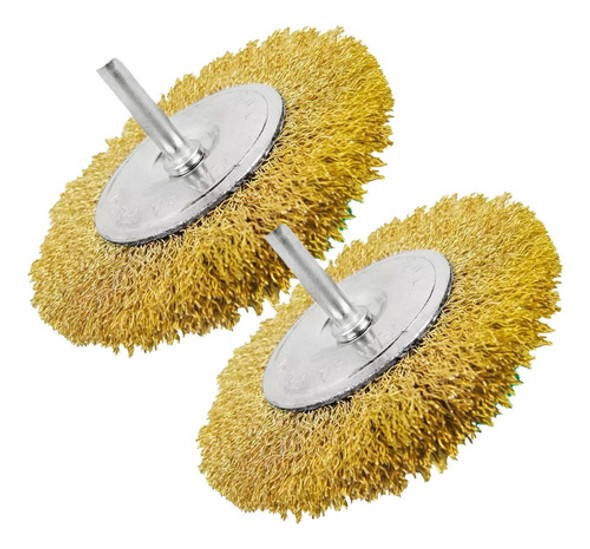 Cepillo Copa Bronce Total Tac34031 75mm Plano P/ Taladro X2 1