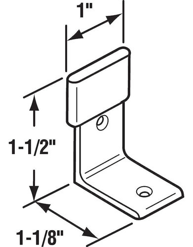 Prime-line N 6655 Bypass Door Bottom L-guide Brackets, Se Ad 1