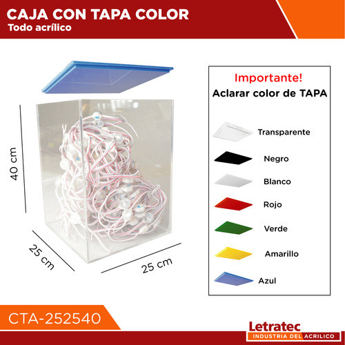 Caja Acril Con Tapa, Vitrina/contenedor Cta-252540 1