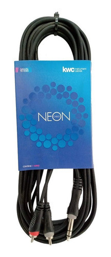 Cable 2 Rca  - 1 Plug Stereo 6 Metros Kwc 9019 Neon 0