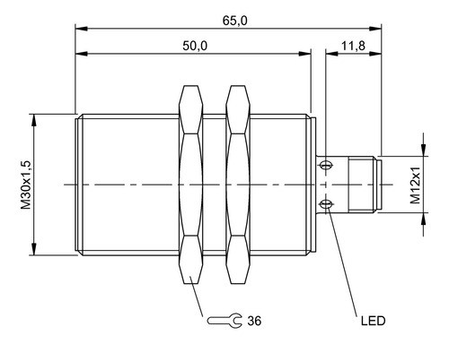 Sensor Inductivo M30 Pnp Na Conector M12 Balluff- Bes00af 1