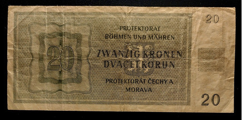 Bohemia Y Moravia Billete 20 Coronas 1944 Mb Pick 9 1