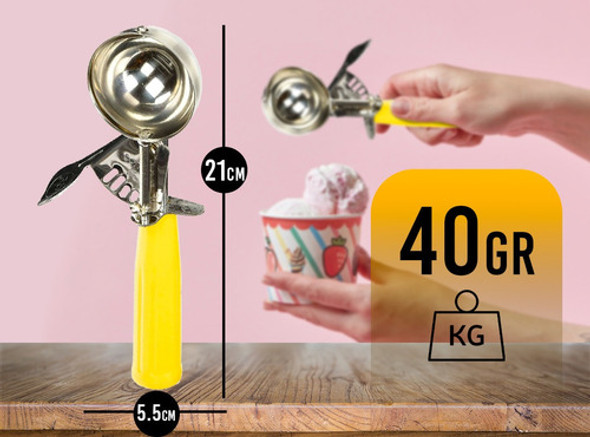 Cuchara Bochera Helado Acero Inoxidable Bocha Mango Plastico 1 Cuchara Bochera Helado Acero Inoxidable Bocha Mango Plastico 1