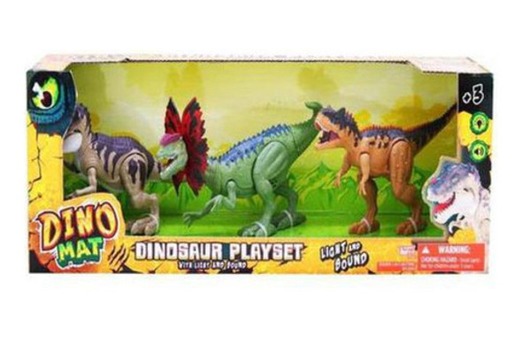 Set De Dinos Dinomat Con Luz Y Sonido X3 37x16x14xm - Ik0115 0