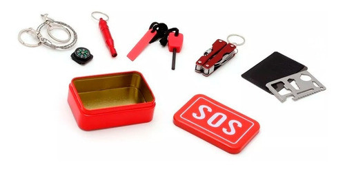 Kit Supervivencia Sos Emergency Cort Plumas Brújula Silbato 0