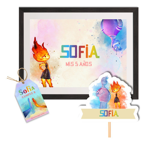 Kit Imprimible Elemental - Disney Mod 2  - Textos Editables 0