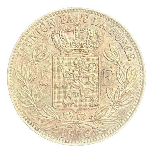 Belgica - 5 Francs - Año 1873 - Km #24 - Leopoldo Ii - Plata 0