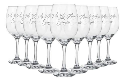 Copas De Vino Souvenir Grabadas Personalizadas Vidrio 10 Un 0
