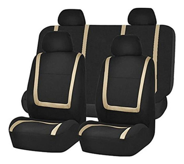 Fh Group Fb032beige114 Funda De Asiento De Coche De Tela Pla 0 Fh Group Fb032beige114 Funda De Asiento De Coche De Tela Pla 0