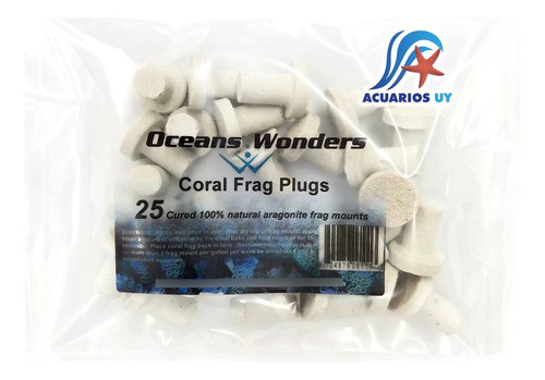 Plugs P/ Fragmentación De Corales. Ocean Wonders 25 Unidades 0
