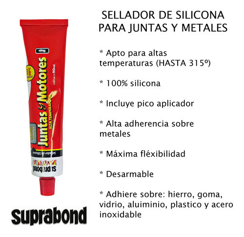 Sellador D Juntas Y Motores Alta Temperatura Suprabond Cuota 1