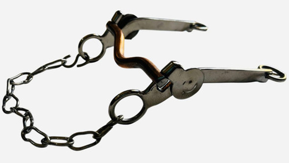 Freio L Em Inox Com Bocal Baixo De Cobre Para Cavalo Muares 0