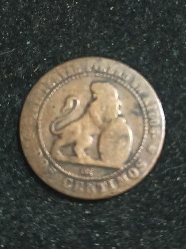 Antigua Moneda España 2 Céntimos Año 1870 Cobre 0