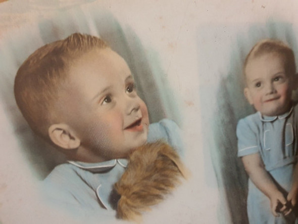 Antigua Foto Original Coloreada De Niño-24× 30 Cms-054 1