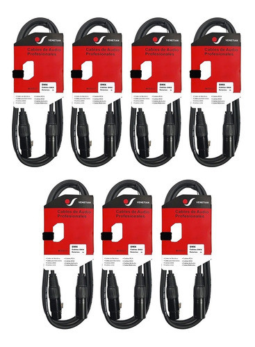 Venetian Cable Dmx 1.5 Mts Xlr Canon Armado 120 Ohm X 7 Pack 0