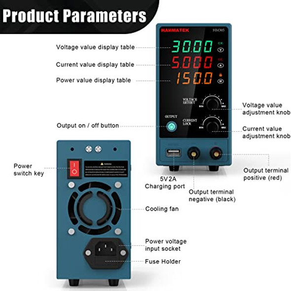 Fuente Alimentación Ajustable 0-30v 0-5a 1
