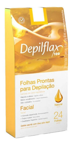 6cx Folhas Prontas Depilação Facial Depilflax Natural 24un 1