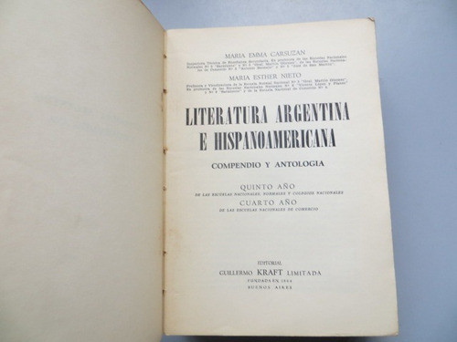 Literatura Argentina E Hispanoamericana Carsuzan Y Nieto 1