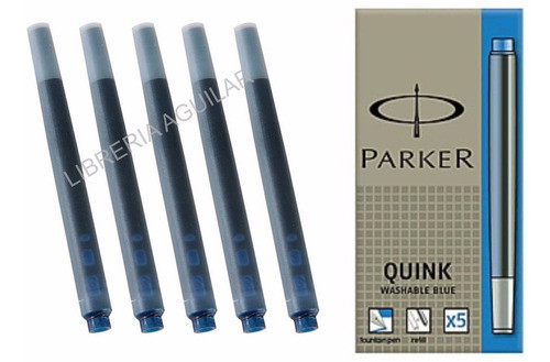 5 Cajas De Cartuchos Parker De Pluma 25 Unidades Azul Negro 1