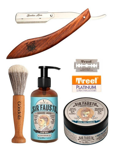 Navaja De Corte + After + Crema + Brocha Sir Fausto Barber 0