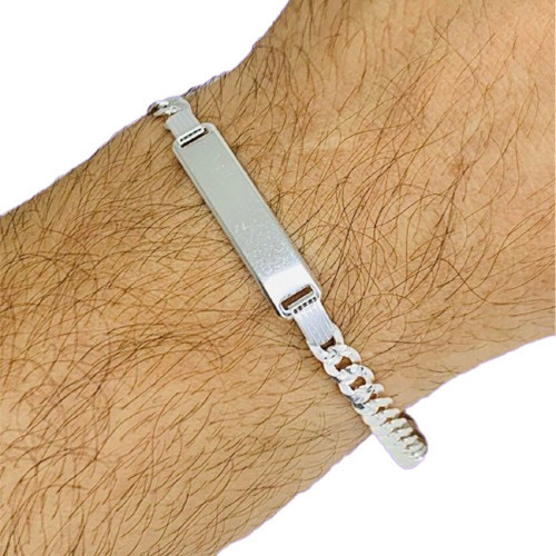 Pulseras Macizas Dehombre Con Chapa Ideal Para Grabar Ps 3 0