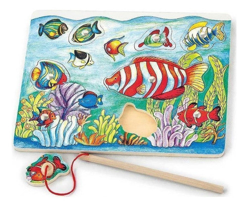 Puzzle Magnético Encastre Juego De Pesca Niño Niña 1