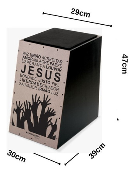 Cajon Spanking Gospel Jesus Acústico Para Voz E Violão 1