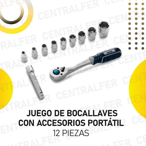 Juego Bocallaves Portátil 1/2 Bremen 12 Pcs 6658 Profesional 1