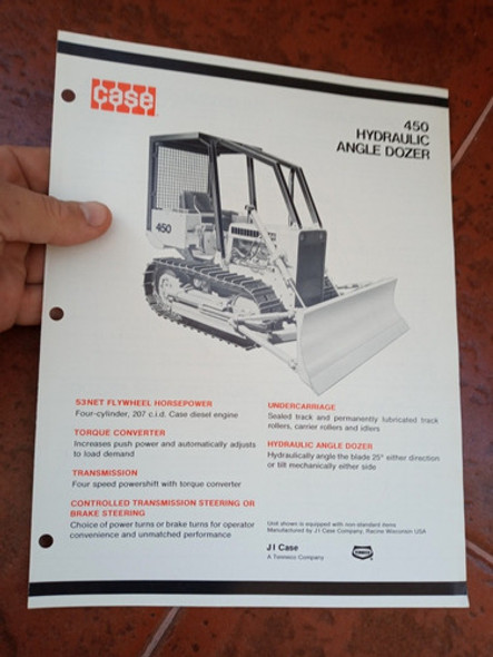 Antiguo Folleto Case 450 Hydraulic Angle Dozer - U.s.a. 0