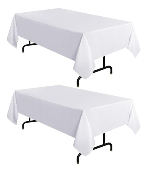 Tela De Mesa Blanca, Resistente A Manchas, 152 X 259 Cm 0