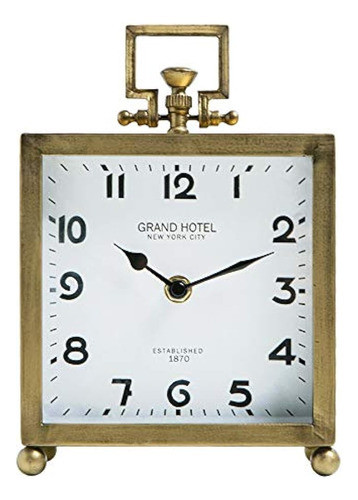 Nikky Home Reloj De Mesa De Metal, Reloj De Escritorio Analó 0