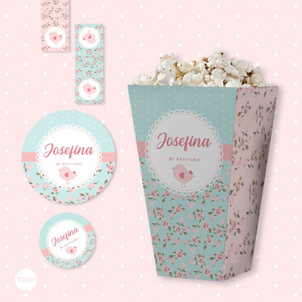 Kit Imprimible Pajarito Y Flores Candy Bar Tukit 1