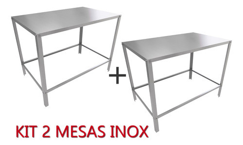 Mesa Auxiliar 92x53x84 De Inox Sem Rodas 2 Unid 1