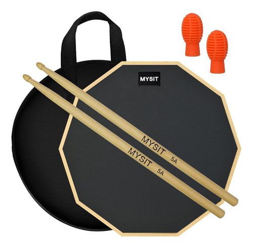 Juego De Almohadillas Y Baquetas De Practica De Bateria 0