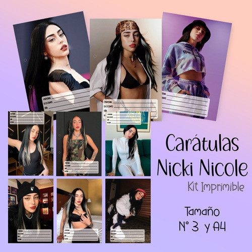 Kit Digital Carátulas Imprimibles Nicki Nicole Pdf 1